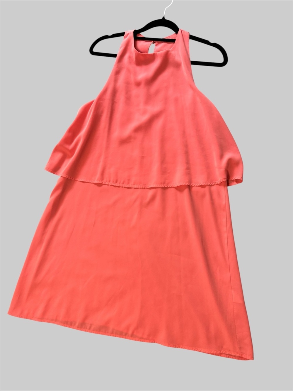 Everly Coral Layered Halter Dress Sz.S